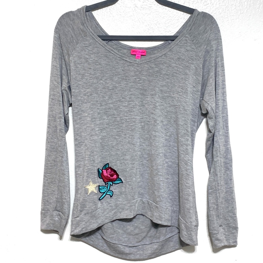 Betsey Johnson Rose & Star Patch Cozy Long Sleeve